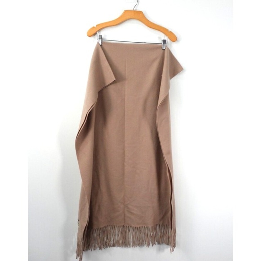 Camel Tan Shawl Scarf Brown Long Fringe Wrap Cozy Winter MC MO